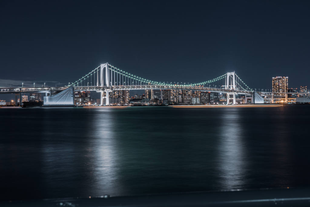 夜景と大きな橋